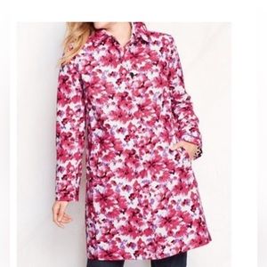 Land's End Size S (6-8) Floral RainCoat Pink, White, Purple